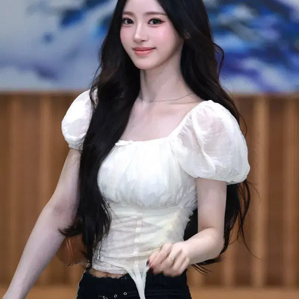 [BUNJANG] Zara Miao Anna Corset Combo Top / 자라 미야오 안나 블라우스 코르셋 콤비 탑