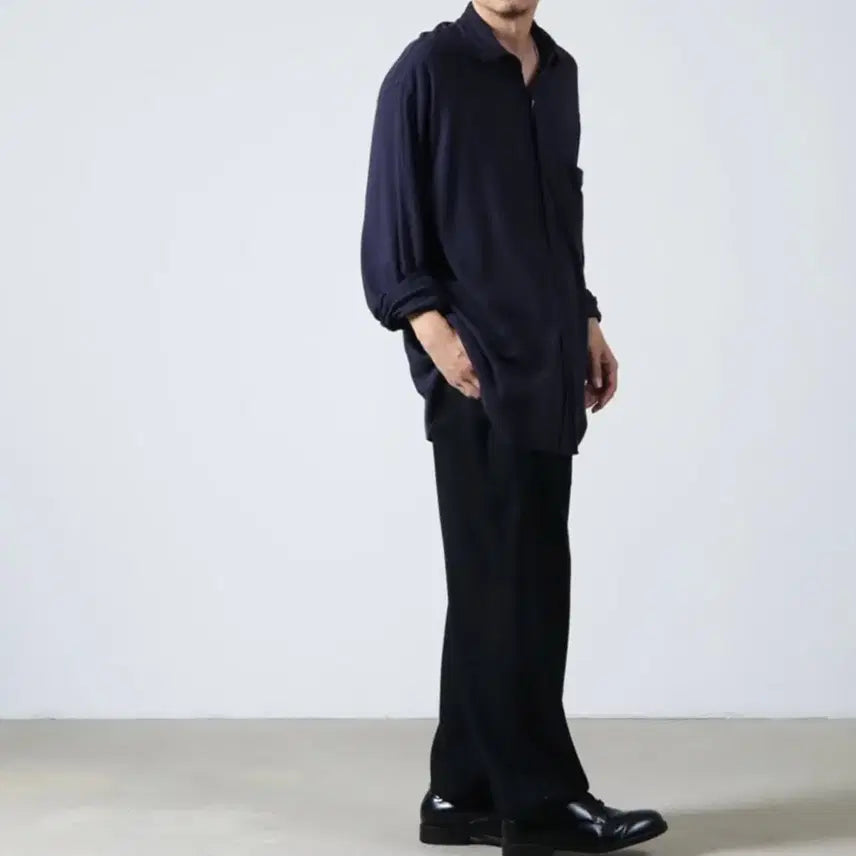 [BUNJANG] Comoli Cotton Jersey Shirt Navy / (2) 24ss 코모리 코튼 져지 셔츠 네이비