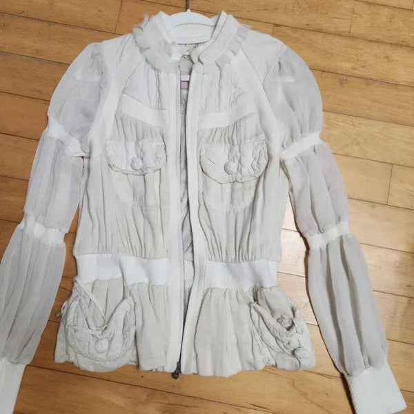 [BUNJANG] Magine Knightsbridge White See-through Jacket 36 / 맥긴 나이츠브릿지 화이트 시스루 자켓 36