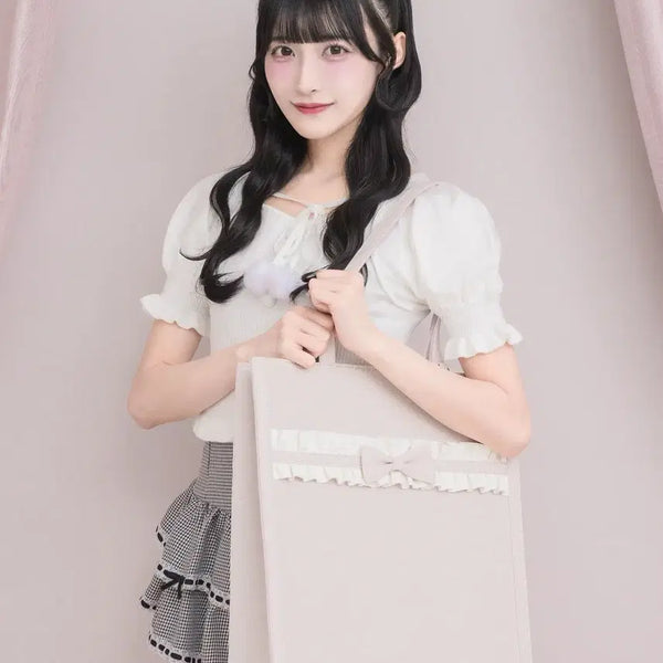 [BUNJANG] Pium Multi Pocket Canvas Tote Bag / pium 피움 프론트 프릴 멀티 포켓 캔버스 토트백 가방