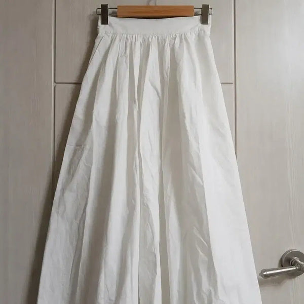 [BUNJANG] PREZEL White A-Line Long Skirt / PREZEL 화이트 A라인 롱스커트 / 55~66 추천