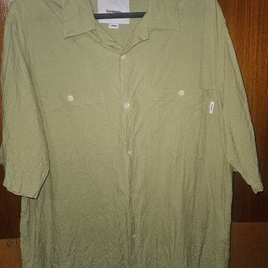 [BUNJANG] Covernat Seersucker Open Collar 2PK Half Shirt / 커버낫 시어서커 오픈카라 2PK 하프셔츠