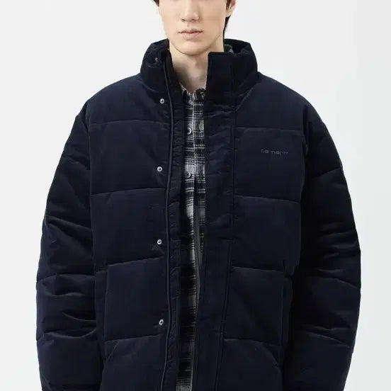 [BUNJANG] Carhartt Corduroy Padded Jacket Dark Navy / 칼하트 코듀로이 패딩 다크네이비