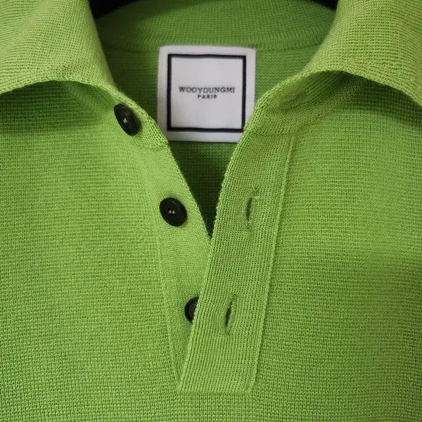 [BUNJANG] Wooyoungmi Classic Collar Knit Lime / [우영미] 정품 카라 니트 (박스풀셋)