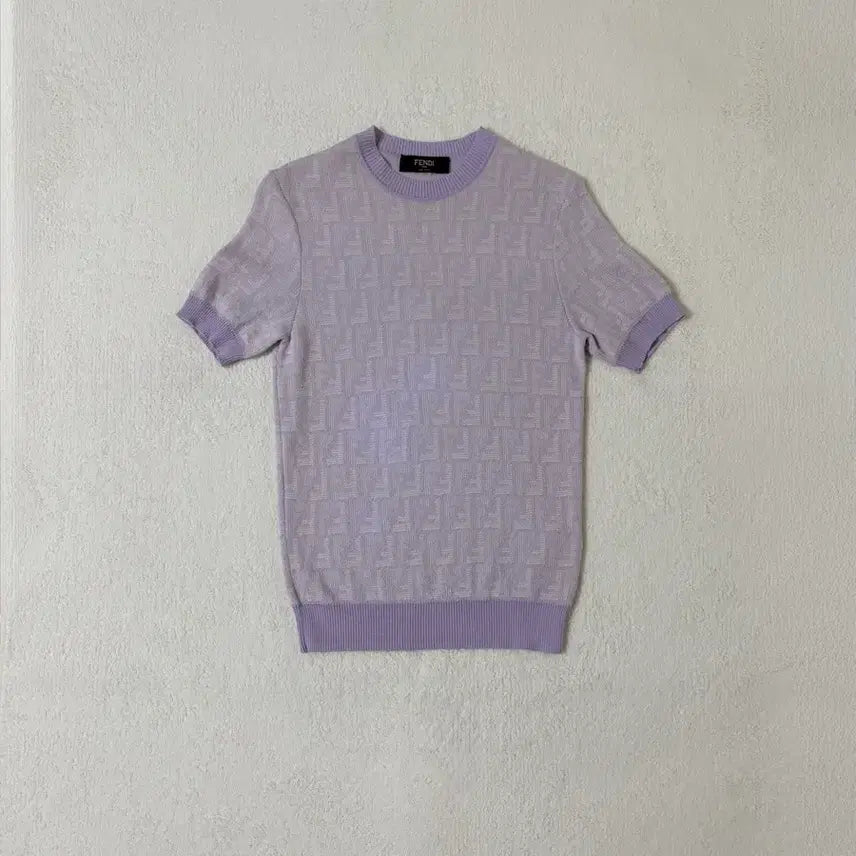 [BUNJANG] Fendi Women's FF Jacquard Short Sleeve Knit Sweater / 펜디 여성 FF 자카드 반팔 니트 스웨터