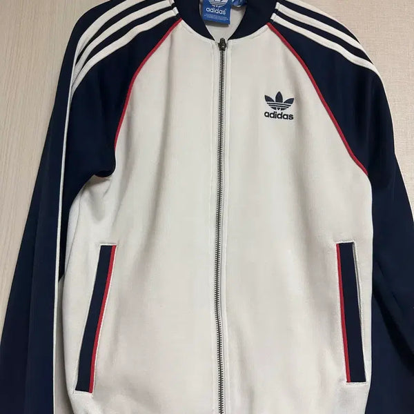 [BUNJANG] Adidas Europa White Navy Track Top Jersey Zip-Up / 아디다스 유로파 화이트 네이비 트랙탑 져지집업