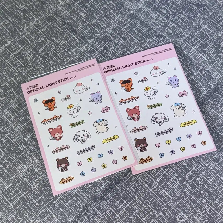 [BUNJANG] ATEEZ Lightiny 3 Pre-order Exclusive Sticker Bundle Set / 에이티즈 ATEEZ 라이티니 라3티니 응원봉 예판 특전 스티커 일괄 세트
