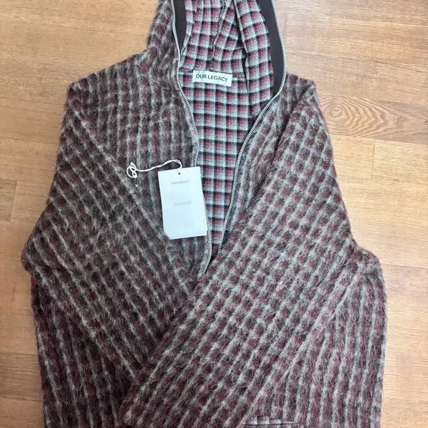 [BUNJANG] Our Legacy Full Zip Hoodie Boston Check Knit / 아워레가시 풀집 후디 보스턴 체크 48