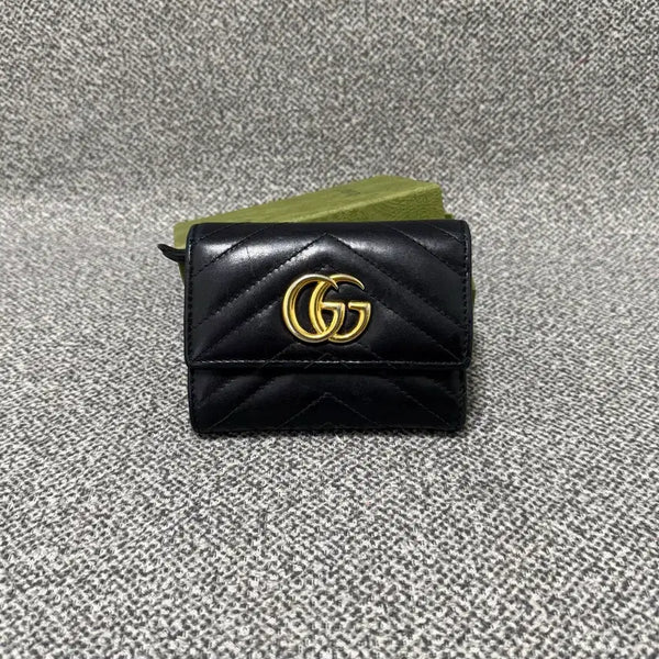 [BUNJANG] Gucci GG Marmont Matelassé Women's Tri-Fold Medium Wallet / 구찌 GG 마몬트 마틀라세 여성 3단 중지갑