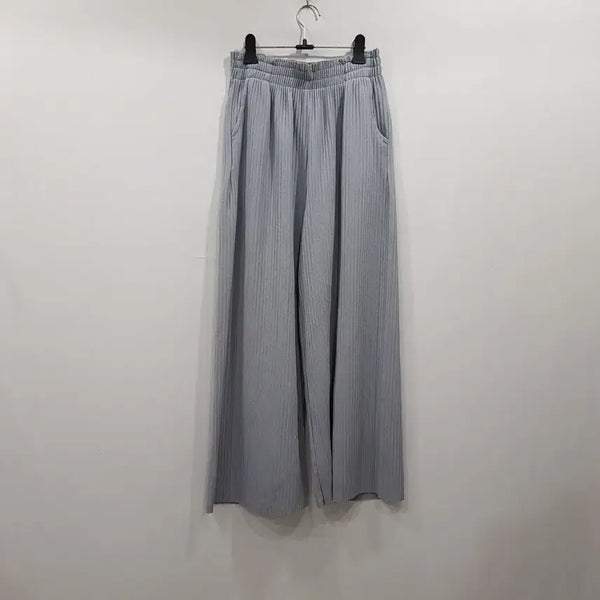 [BUNJANG] Vintage Shoe Pleated Wide Leg Pants / R1036 빈티지 밴딩 연블루 주름 플리츠 통 와이드 바지 여F