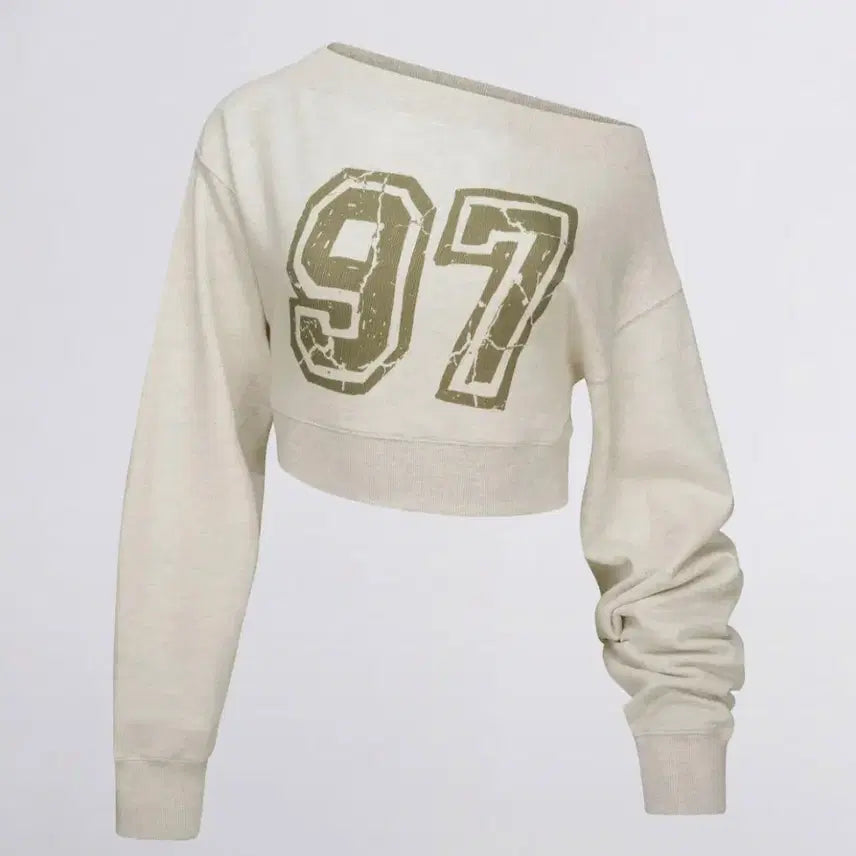 [BUNJANG] Sculptor Off-Shoulder Cropped Sweatshirt L Size / 스컬프터 오프숄더 크롭 맨투맨