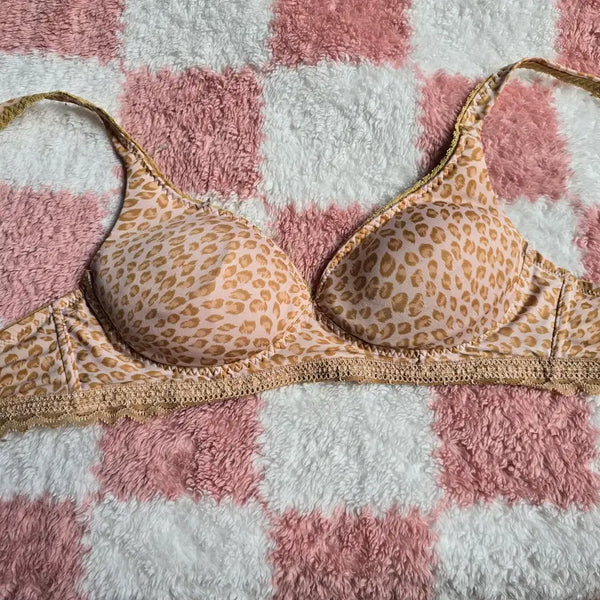 [BUNJANG] H Beige Leopard Bra 80A / H(중고) 베이지 레오파드 브래지어 80A