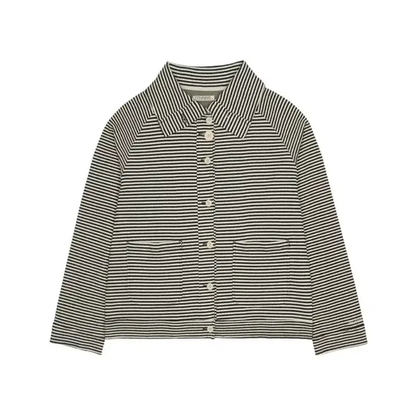 [BUNJANG] Koiseo Wide Collar Waffle Stripe Shirt Black / [수수료포함] 코이세이오 와이드 카라 와플 스트라이프 셔츠