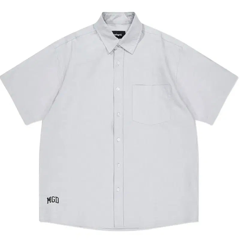 [BUNJANG] Mahagrid Oxford Shirt Light Grey S / 마하그리드 옥스포드셔츠 S