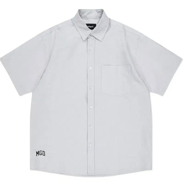 [BUNJANG] Mahagrid Oxford Shirt Light Grey S / 마하그리드 옥스포드셔츠 S