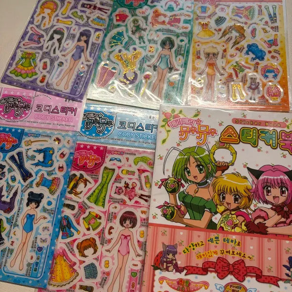 [BUNJANG] Berryberry Mewmew Sticker + Sticker Book Bundle (Sealed) / 미개봉/새상품) 고전 ) 베리베리뮤우뮤우 스티커 + 스티커북 일괄