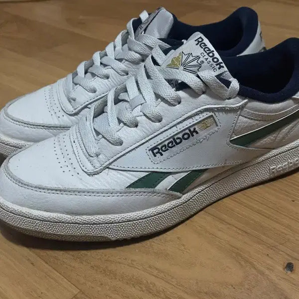 [BUNJANG] Reebok Club C85 White Green Navy Sneakers / 리복 클럽 C85 화이트 그린 네이비