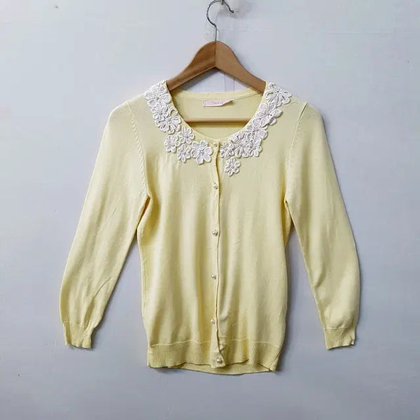 [BUNJANG] IMAGE Yellow Cardigan Cotton Acrylic Blend / iMAGE 가디건 옐로우