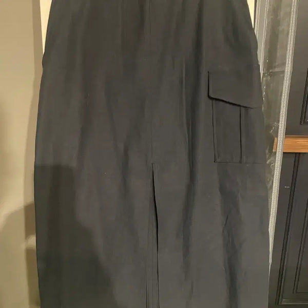 [BUNJANG] Nominatte Olivia Pocket Slit Skirt Navy / 노미나떼 올리비아 포캣 슬릿스커트 네이비