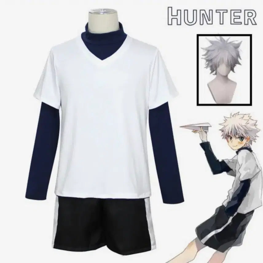 [BUNJANG] Killua Cosplay Costume Set with Wig / 키르아 코스프레 의상 (셋팅가발포함)