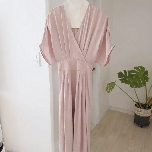 [BUNJANG] Women's Midi Dress with Back Waistband / 인디핑크 뒤 허리밴딩 롱원피스 F