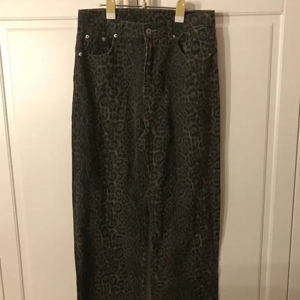 [BUNJANG] Vintage Leopard Print Cotton Pants / 빈티지 레오파드 호피 팬츠 갸루 대장템 샵오공이