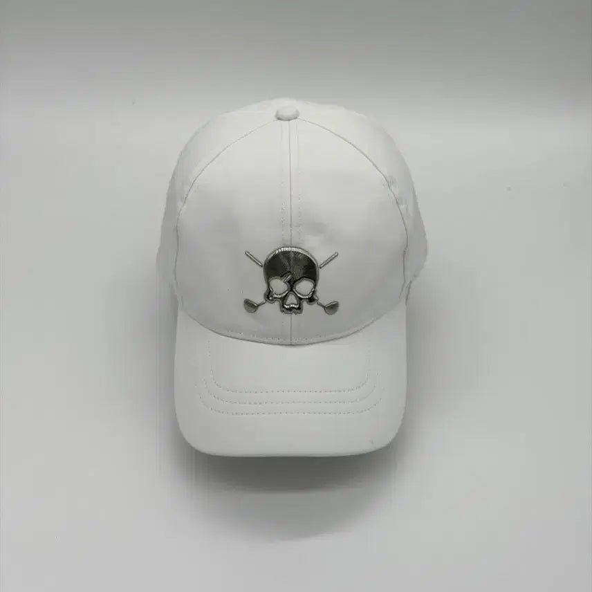 [BUNJANG] Volvik Skull Metal Logo White Ball Cap / [F] Volvik 볼빅 스컬 메탈로고 화이트 볼캡 모자