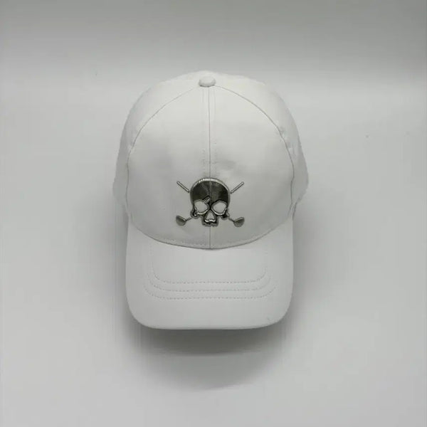 [BUNJANG] Volvik Skull Metal Logo White Ball Cap / [F] Volvik 볼빅 스컬 메탈로고 화이트 볼캡 모자