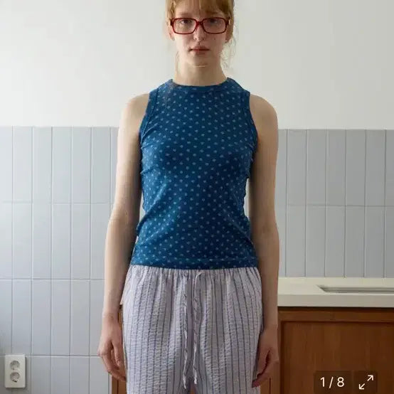 [BUNJANG] Funfromfun Polka Dot Tank Top / [2회착용]펀프롬펀 땡땡이 탑,펀프롬펀탱크탑,펀프롬펀닷