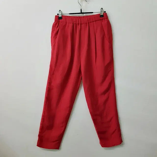 [BUNJANG] MORRIS & SONS Linen Blend Banding Pants Red / MORRIS & SONS 린넨 밴딩 팬츠 레드