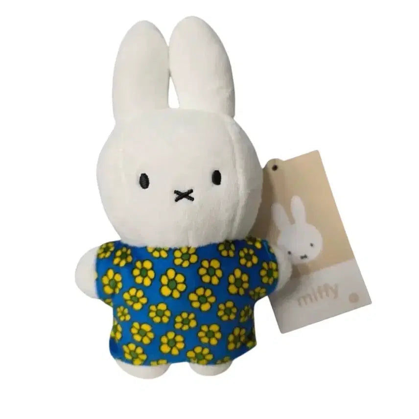 [BUNJANG] Miffy Blue Flower Dress Keyring / 미피 인형 블루 플라워 꽃무늬 원피스 키링