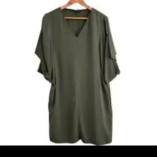 [BUNJANG] COS Olive V-Neck Relaxed Fit Dress / COS 올리브색 원피스