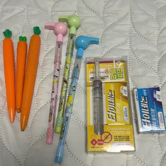 [BUNJANG] Bundle Set Stationery / 산박한 문구 일괄(당근샤프, 포켓몬 호루라기 샤프, 등)