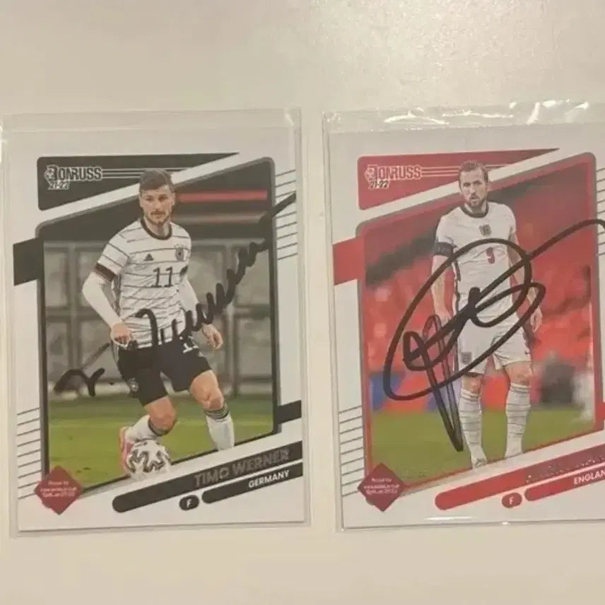 [BUNJANG] Timo Werner Harry Kane Autographed Card / 베르너 선수와 해리 케인 선수친필카드
