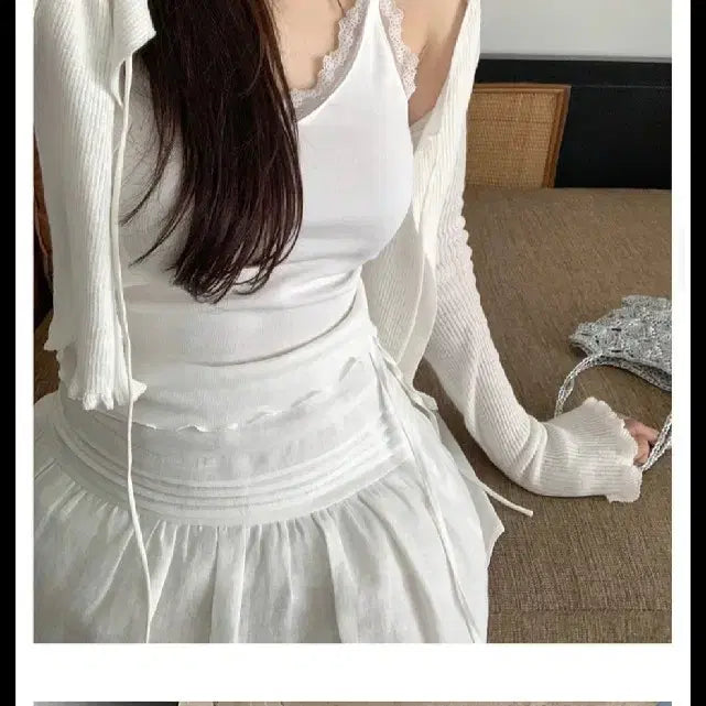 [BUNJANG] Leeds Mellow Bolero Cardigan White / Leeds 더위시리즈 멜로우 볼레로 가디건 화이트