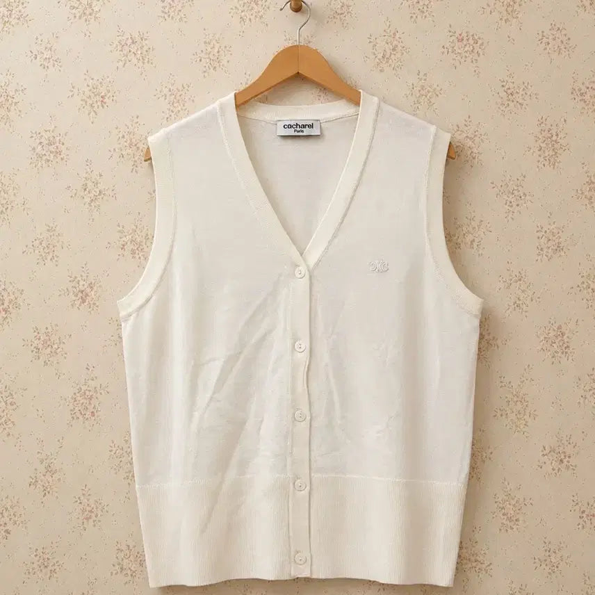 [BUNJANG] Cacharel Paris Knit Vest Ivory / 까사렐 파리 니트 조끼 아이보리