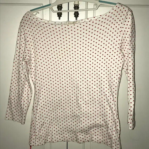 [BUNJANG] Vintage Heart Polka Dot Long Sleeve Top / 빈티지 하트 도트 슬리브 탑 갸루 대장템