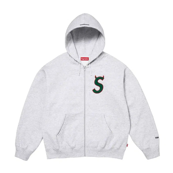 [BUNJANG] Supreme Devil S Logo Zip-Up Hoodie Sweatshirt Ash Grey XL / 슈프림 데빌 S 로고 집업 후드 스웨트셔츠 애쉬 그레이 XL