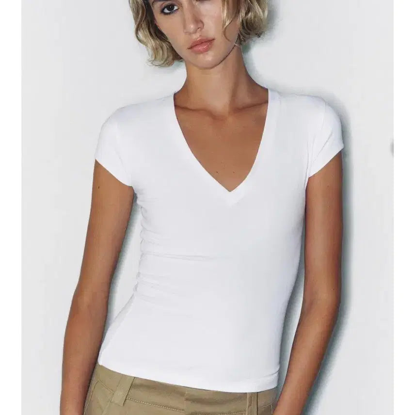 [BUNJANG] Zara V-Neck T-Shirt / 자라 브이넥 티셔츠