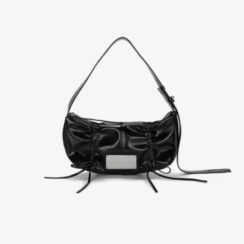 [BUNJANG] Matinkim Shirring Ribbon Round Bag Shoulder Bag Black / 마뗑킴 셔링 리본 라운드백 숄더백 블랙