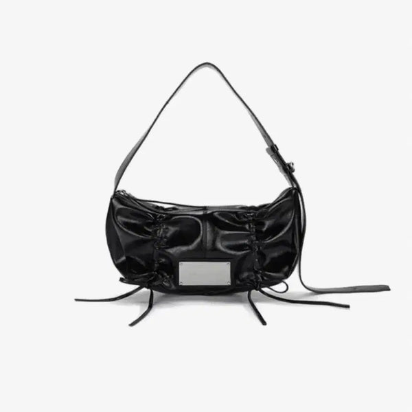 [BUNJANG] Matinkim Shirring Ribbon Round Bag Shoulder Bag Black / 마뗑킴 셔링 리본 라운드백 숄더백 블랙