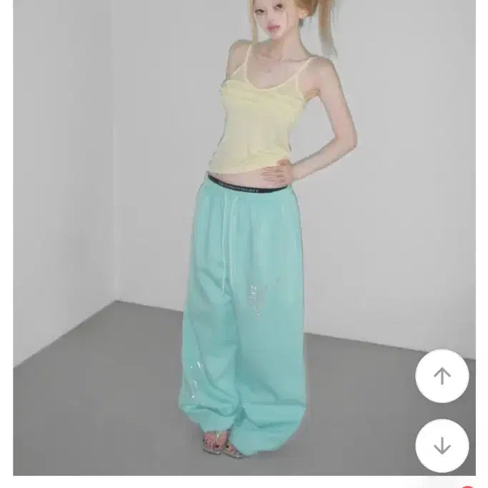 [BUNJANG] The Air Town Tinkerbell Hotfix Mint Wide Training Pants / 새상품 디에어타운 tinkerbell hotfix pt mint 민트 민트코어 와이드 트레이닝 팬츠