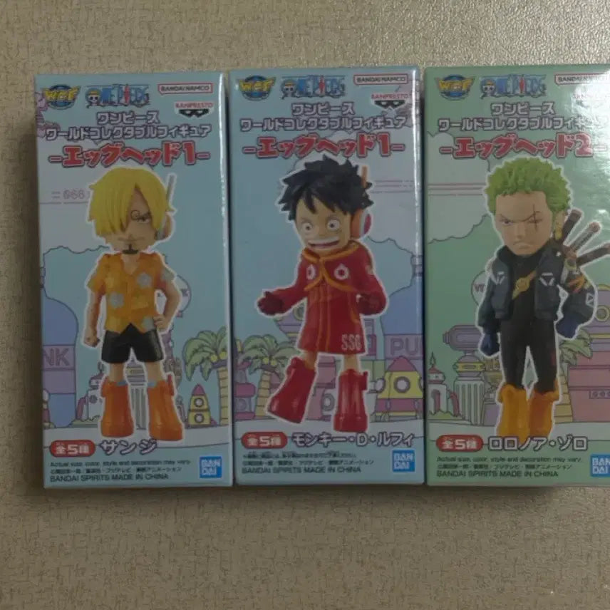 [BUNJANG] One Piece Egghead Luffy Zoro Sanji Figure Set (Sealed) / (미개봉) 원피스 에그헤드 월콜 루피 조로 상디 피규어