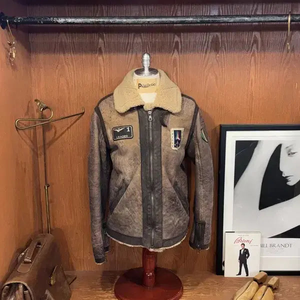 [BUNJANG] Aeronautica Militare Leather Flight Jacket / 아에로나우티카 밀리타레 무스탕 95~슬림100