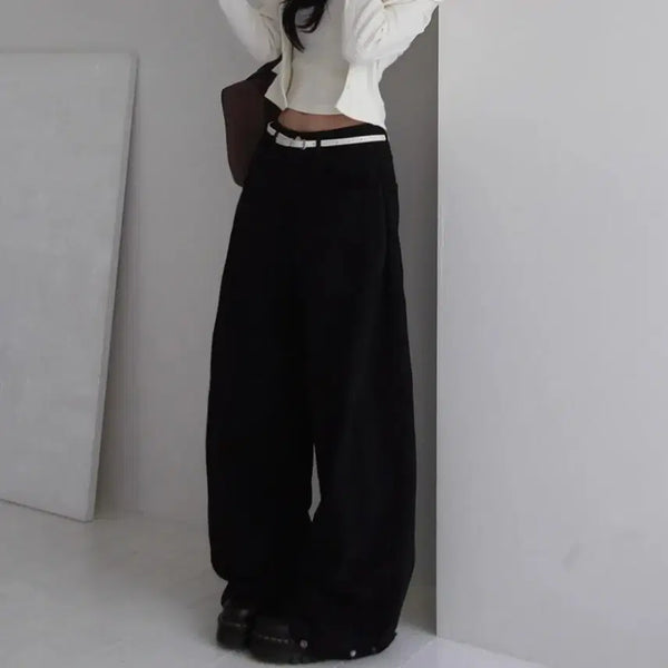 [BUNJANG] Black Wide Denim Pants / 블랙 와이드 데님 팬츠