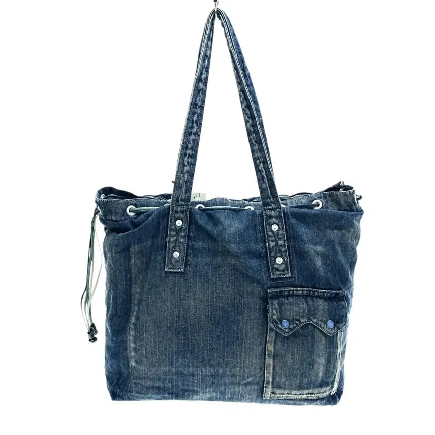 [BUNJANG] Porter Classic Sukumo Leather Denim Tote Bag / 포터클래식 스쿠모 레더 데님 토트백