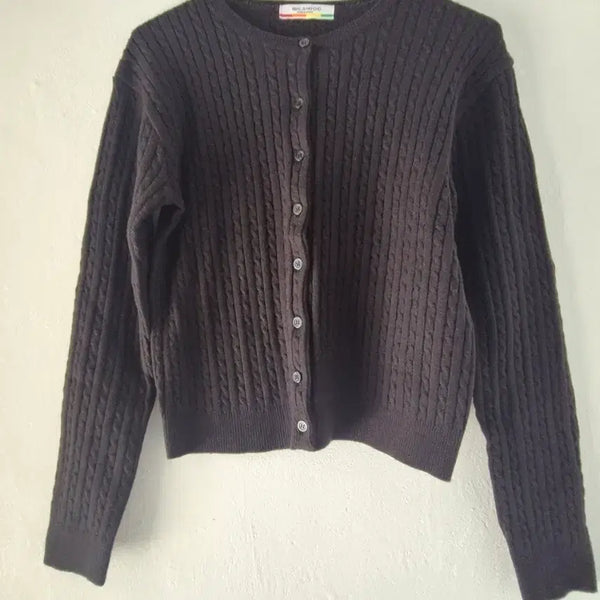 [BUNJANG] Black Twist Knit Cardigan / 작은 꽈배기 가디건 블랙