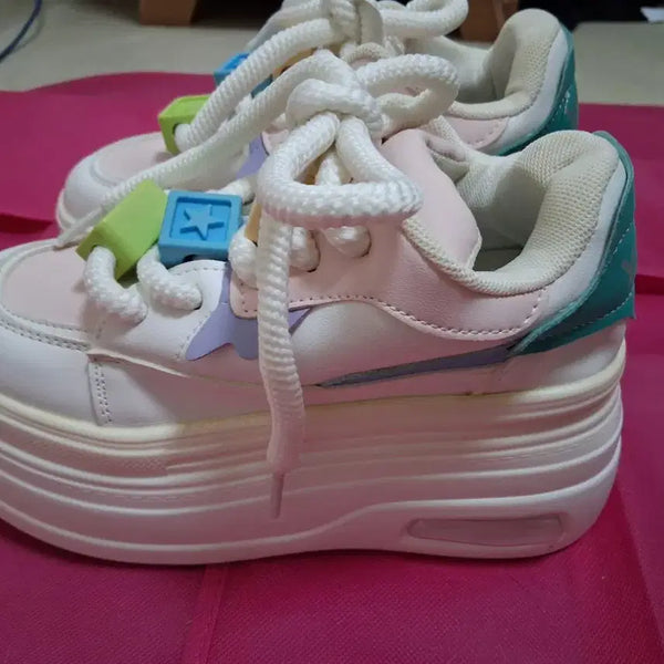 [BUNJANG] Bundle Set Two Pairs of Platform Sneakers / 일괄)통굽 운동화2개 225