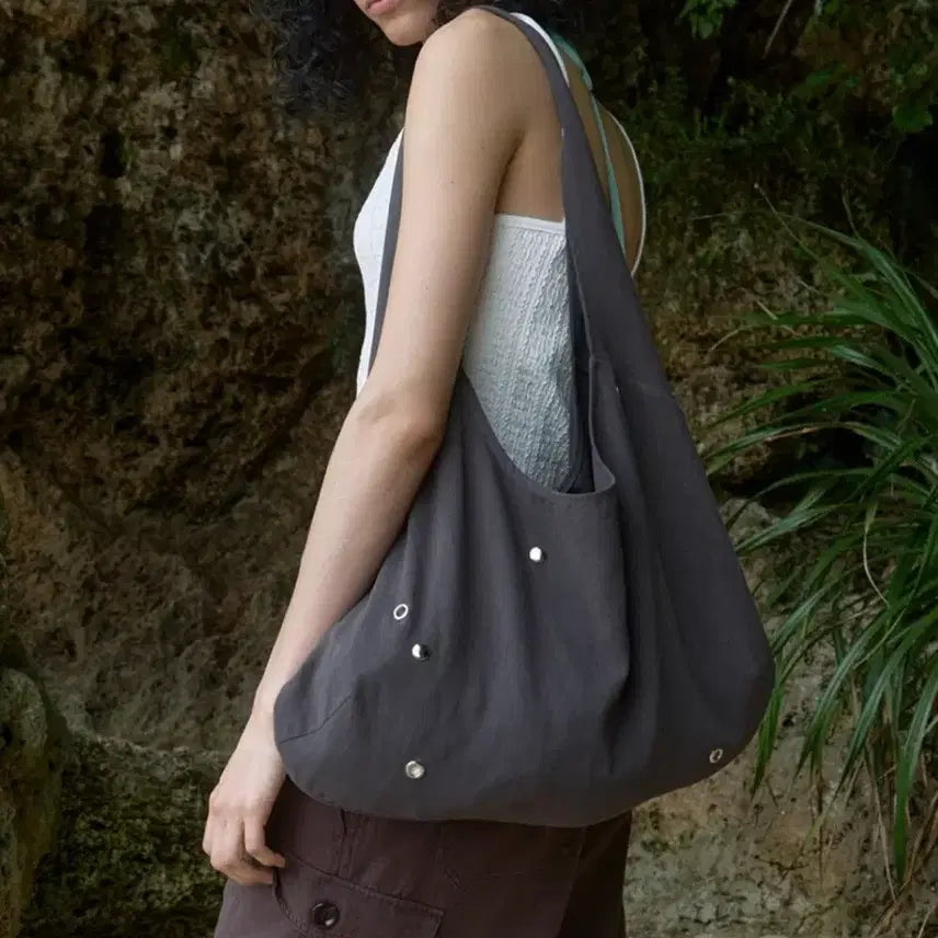 [BUNJANG] Kijun Stud Hobo Bag Charcoal / 기준 kijun 스터드 호보백 챠콜
