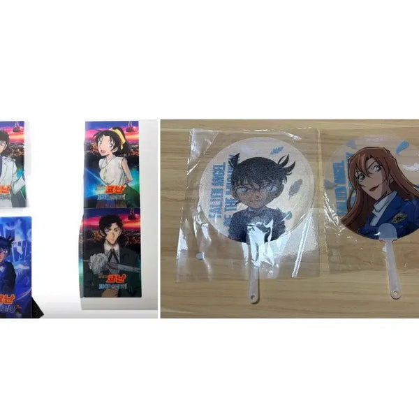 [BUNJANG] Detective Conan Lenticular Fan Set / 명탐정코난 렌티큘러4종 팝업 특전 부채 코난 치하야